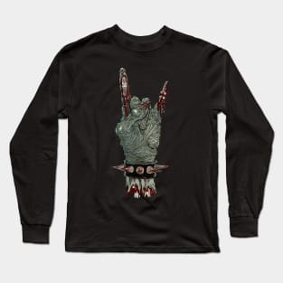 Zombie Horns Up Sigh Hand Gesture Long Sleeve T-Shirt